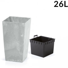 Plastový kvetináč 26,5 x 26,5 x 50 cm 26L | sivá č.2