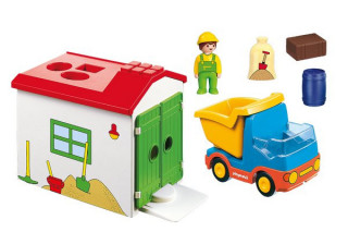 Playmobil 1.2.3 70184 Sklápacie auto s garážou č.2