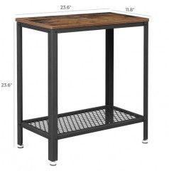 Rustikálny obdĺžnikový stôl s policou | 60 x 30 x 60 cm č.3