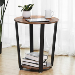 Rustikálny okrúhly stôl s policou | Ø 50 x 57 cm č.2