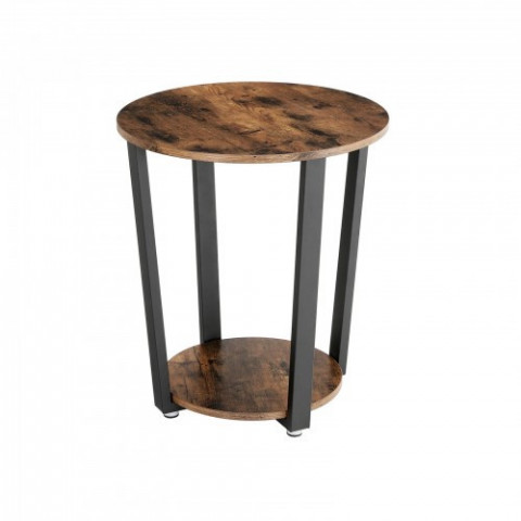 Rustikálny okrúhly stôl s policou | Ø 50 x 57 cm č.4