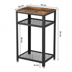 Rustikálny obdĺžnikový stôl s policami | 40x 35 x 75 cm č.2