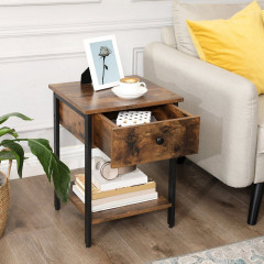 Rustikálny nočný stolík so zásuvkou | 40 x 40 x 55 cm č.3