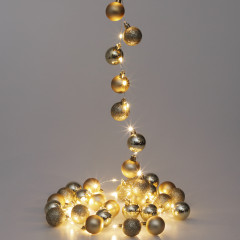 Vianočná LED reťaz gule zlatá 2 m | teplá biela 40 LED č.1