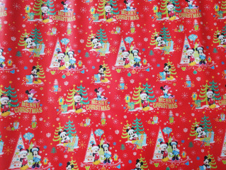 Baliaci papier červený Mickey a Minnie 2m x 70cm | 4 ks