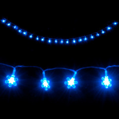 Vianočná reťaz LED snehová vločka modrá 30 cm | 20 LED diód č.1