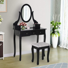 Originálny toaletný stolček so zrkadlom Luisa | čierny