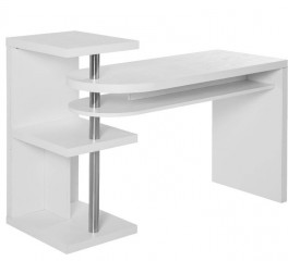 Počítačový stôl s policou | biela č.3