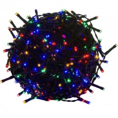 Vianočné LED osvetlenie 20 m | farebné 200 LED | zelený kábel č.2