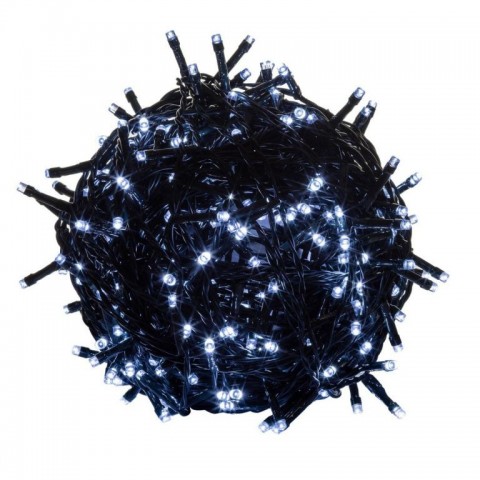 Vianočné LED osvetlenie 20 m | studená biela 200 LED | zelený kábel č.2