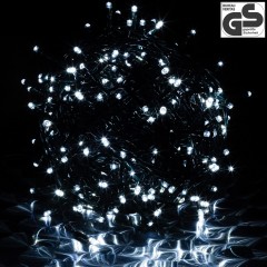 Vianočné LED osvetlenie 20 m | studená biela 200 LED | zelený kábel č.3
