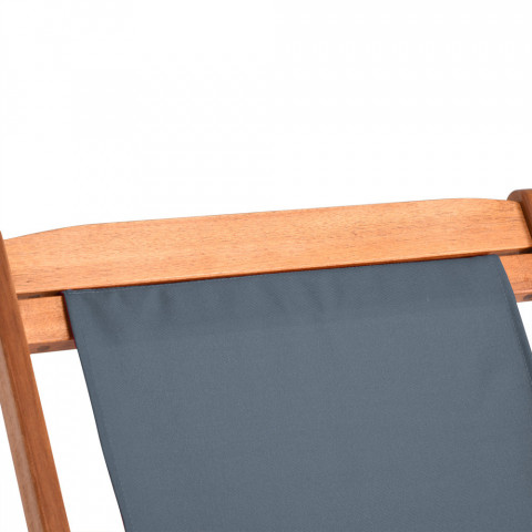 Záhradné skladacie lehátko z agátového dreva | antracit č.9