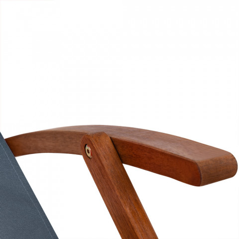 Záhradné skladacie lehátko z agátového dreva | antracit č.10