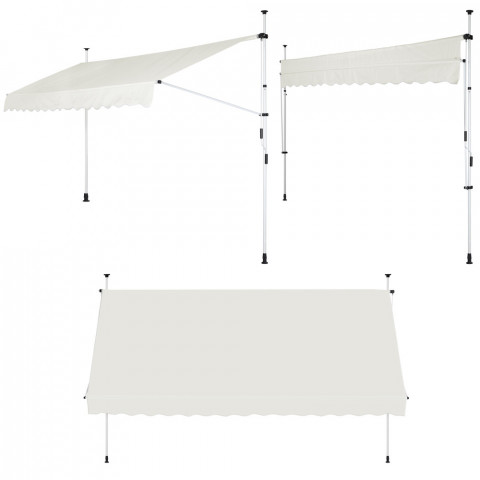 Teleskopická markíza 350 x 176-305 cm | béžová č.2