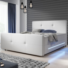 Posteľ Box Spring Oakland s LED osvetlením 180 x 200 cm | biela č.1