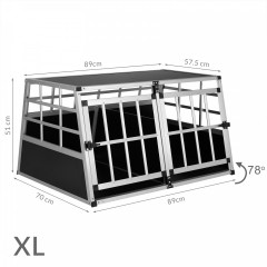 Hliníkový prepravný box pre psov XL | 89 x 70 x 51 cm č.2