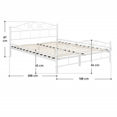 Kovová posteľ Toskana 180 x 200 cm | biela č.2