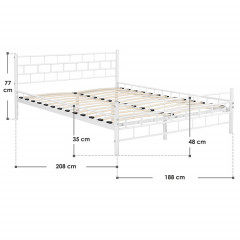 Kovová posteľ Malta 180 x 200 cm | biela č.2
