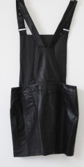 Dámska koženková sukňa s čipkou | Black č.2