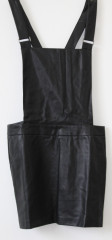 Dámska koženková sukňa s čipkou | Black č.1