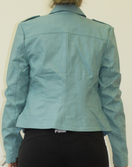 Dámska kožená bunda | Turquoise č.2