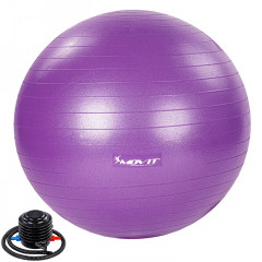Gymnastická lopta 55 cm s pumpou na nohy | fialová č.1