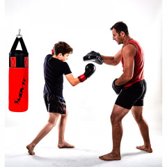 Detský boxovací vak 5,5 kg s príslušenstvom | čierno-červená č.3