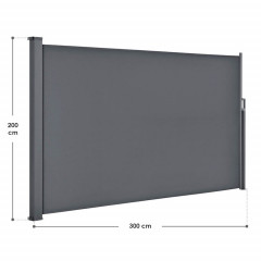 Vonkajšia bočná markíza na zatienenie terasy 200 x 300 cm | tmavo šedá č.2