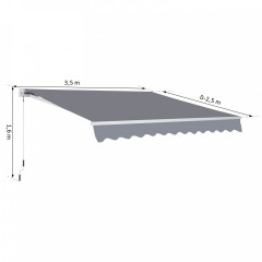 Kĺbová markíza 3,5 x 2,5 m | šedá č.3