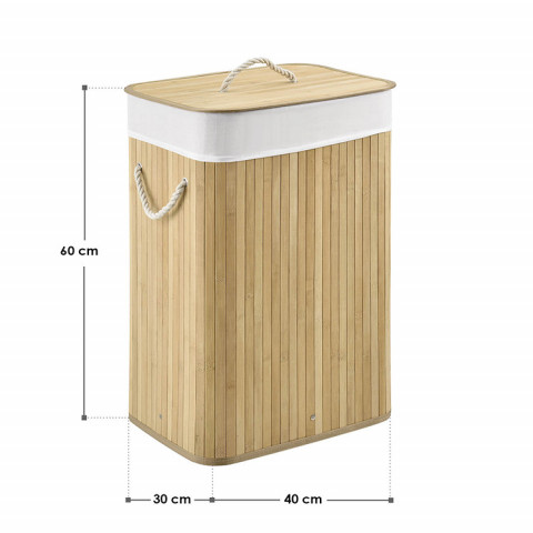 Bambusový kôš na bielizeň s vekom 72 L | prírodný č.10