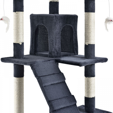 Škrabadlo pre mačky 170x62x75 cm | tmavo šedé č.9