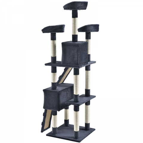 Škrabadlo pre mačky 170x62x75 cm | tmavo šedé č.4