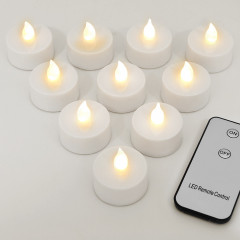 LED čajové svetlá s diaľkovým ovládaním 10 kusov | teplá biela č.3
