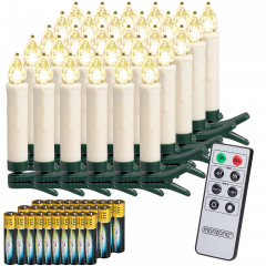 Sviečky na vianočný stromček 30 LED diód vrátane batérií | teplá biela č.2