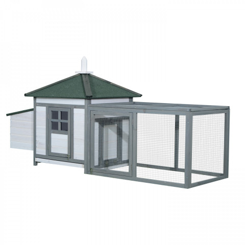 Drevený kurník s výbehom | 196 x 76 x 97 cm č.2