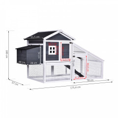 Drevený kurník s výbehom | 175,4 x 95,5 x 100 cm č.3