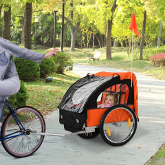 Detský vozík za bicykel Jogger 2 | čierna/oranžová č.3