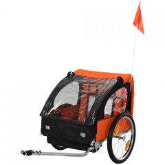 Detský vozík za bicykel Jogger 2 | čierna/oranžová č.1