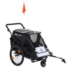 Detský vozík za bicykel pre 2 deti| čierny č.1