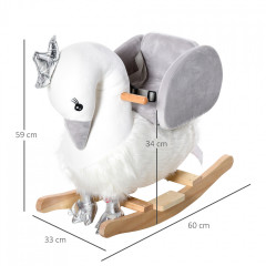 Hojdacie zvieratko labuť so zvukmi | 60 x 33 x 59 cm č.3