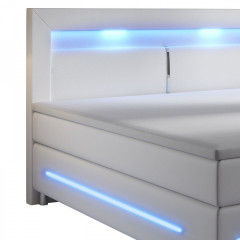 Posteľ Box Spring Norfolk s LED osvetlením 140 x 200 cm | biela č.3