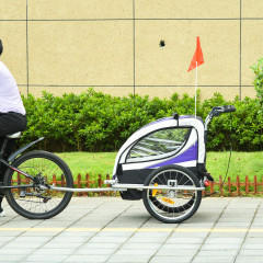Detský vozík za bicykel Jogger 2 | fialovo-bielo-čierna č.2