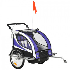 Detský vozík za bicykel Jogger 2 | fialovo-bielo-čierna č.1