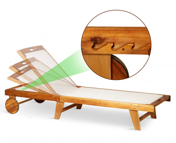Záhradné lehátko Simon | masívne akáciové drevo č.4