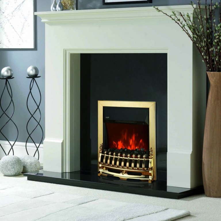 Elektrický krb LED 1000/2000W | zlatý