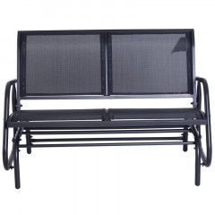 Záhradná kovová hojdacia lavica 123 x 80 x 88 cm | čierna č.3