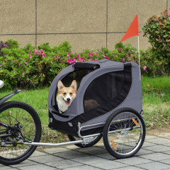 Prívesný vozík za bicykel pre psa | šedo-čierny č.2