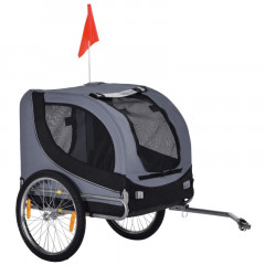 Prívesný vozík za bicykel pre psa | šedo-čierny č.3