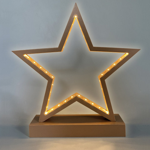 Vianočná drevená dekorácia Star | 45 LED diód č.2