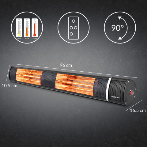 Infračervený ohrievač s diaľkovým ovládaním 3000W | čierna č.6